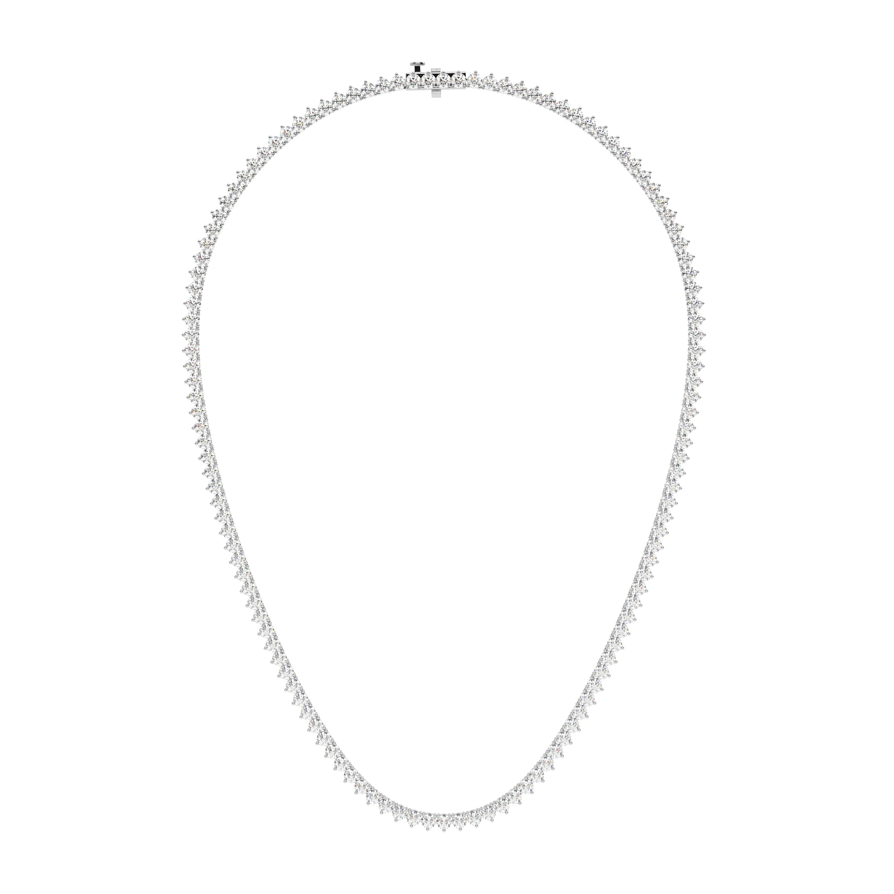 Three-Prong Tennis Necklace — NK200207W